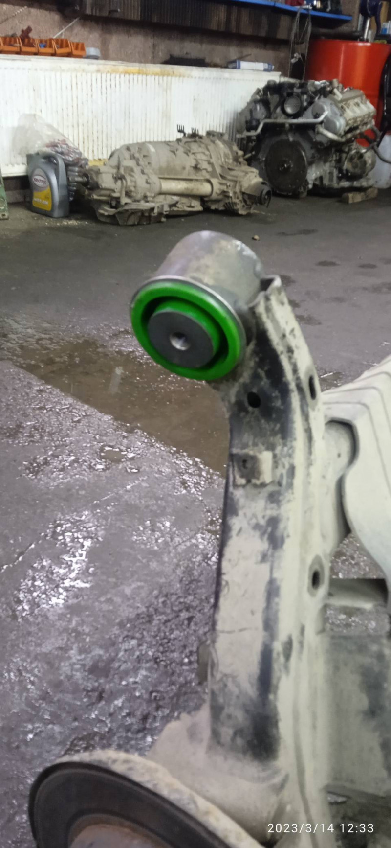 Beam silent block, rear suspension, press-fitted