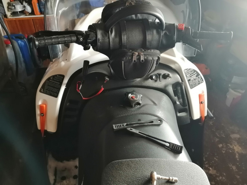 Snowmobile hood strap.