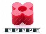 Вставка упругой муфты эластичная (звездочка) D 39 x d 16 x H 18, Código de product 33-01-1525, Poliuretano, PU54/M92/красный, Imagen №1