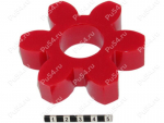 Flexible inserto (araña) para curvada mandíbula acoplamiento D96 x d35 x H 22 (6 haces), Código de product 33-01-1001, Poliuretano, PU54/K65/rojo, Imagen №1