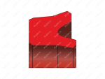 Манжета 30x20x7/L=8, аналог K23-030/1 PU KASTAS, Código de product 70-08-944050, Poliuretano, PU54/M92/красный, Imagen №1