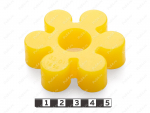 Вставка упругой муфты эластичная (звездочка) D69 x d22 x H18, Código de product 33-01-1656, Poliuretano, PU54/M95/желтый, Imagen №1