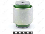 Trailing arm silent block, rear suspension, body, pressed-in, Código de product 1-06-15371, Poliuretano, PU54/M80/verde, Imagen №1