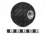 Ball handle with M6 threaded hole, D = 35, Código de product 62-06-035-01, Poliuretano, PU54/M72/черный, Imagen №1