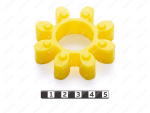Вставка упругой муфты эластичная (звездочка) D65 x d29 x H 15 мм, Código de product 33-01-1613, Poliuretano, PU54/M95/желтый, Imagen №1