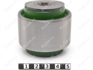 Trailing arm silent block, rear suspension, pressed-in, Código de product 9-06-11941, Poliuretano, PU54/M80/verde, Imagen №1