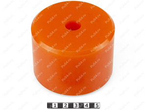 Виброопора D 81 x d 16 x H 59 мм, Código de product 33-01-1304, Poliuretano, PU54/M72/оранжевый, Imagen №1