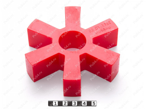 Вставка упругой муфты D110 x d30 x H29, Código de product 33-01-1762, Poliuretano, PU54/M92/красный, Imagen №1