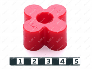 Вставка упругой муфты эластичная (звездочка) D 39 x d 16 x H 18, Código de product 33-01-1525, Poliuretano, PU54/M92/красный, Imagen №1