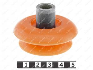 Buje de amortiguador de suspensión trasera (montaje superior, inferior), Código de product 1-03-233, Poliuretano, PU54/M72/оранжевый, Imagen №1