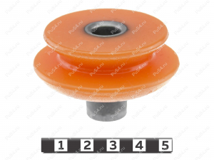 Buje de amortiguador de suspensión trasera (montaje superior, inferior), Código de product 1-03-233, Poliuretano, PU54/M72/оранжевый, Imagen №2