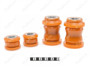 Steering rack silent blocks set (4 pcs), Código de product 2-20-101, Poliuretano, PU54/M71/naranja, Imagen №1