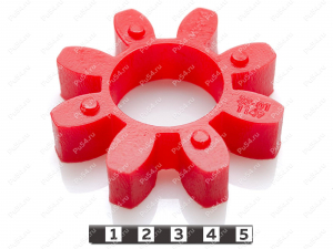 Piñón de acoplamiento elástico 80*38*18 (8 vigas), Código de product 33-01-1149, Poliuretano, PU54/M92/rojo, Imagen №1