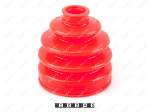 CV-joint dust boot, Código de product 1-05-035, Poliuretano, PU54/E72/rojo, Imagen №2