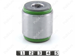 Lateral small control arm silent block, rear suspension (hub), pressed-in, Código de product 22-06-28381, Poliuretano, PU54/M80/verde, Imagen №1