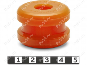 Buje de amortiguador, suspensión trasera (montaje superior, superior) sin arandela, Código de product 1-03-26471, Poliuretano, PU54/M71/naranja, Imagen №1