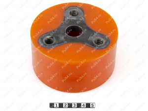 Acoplamiento elástico D 100 x d 19 x H 50 mm (restauración), Código de product 333-01-949, Poliuretano, PU54/M72/оранжевый, Imagen №1