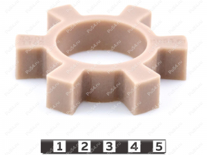 Piñón de acoplamiento elástico 75*40*16 (6 vigas), Código de product 33-01-1162, Poliuretano, PU54/M92/бежевый, Imagen №1