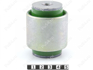 Trailing arm silent block, rear suspension, body, pressed-in, Código de product 1-06-15371, Poliuretano, PU54/M80/verde, Imagen №1