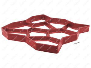 Paving slab casting mold, Código de product 34-03-001, Poliuretano, PU54/M92/красный, Imagen №3