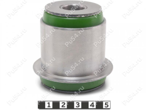 Lower straight control arm inner silent block, front suspension, pressed-in, Código de product 1-06-4841, Poliuretano, PU54/M80/verde, Imagen №1