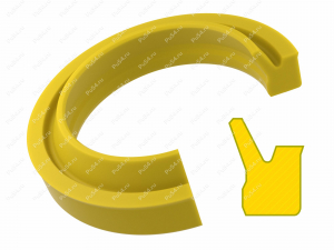 Грязесъемник 55х65,6x58х7/L=5.3 аналог PU6 MERKEL 24004846 40422103, Código de product 70-02-2020, Poliuretano, PU54/M95/желтый, Imagen №1