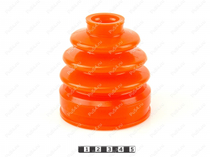 CV-joint dust boot (inner), front suspension, Código de product 3-05-016, Poliuretano, PU54/M71/naranja, Imagen №1