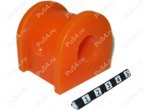 Stabilizer bushing, rear suspension, ID =19.5 mm, Código de product 19-01-351, Poliuretano, PU54i/K72/темно-оранжевый, Imagen №1