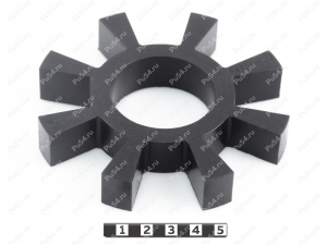 Flexible inserto (araña) para curvada mandíbula acoplamiento 110*45*18 (8 vigas), Código de product 33-01-1196, Poliuretano, PU54/E98/negro, Imagen №1