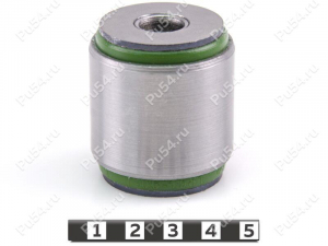 Central lateral arm silent block, rear suspension, hub, pressed-in, Código de product 7-06-1581, Poliuretano, PU54/M80/verde, Imagen №1