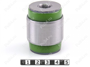 Lower lateral control arm hub silent block, rear suspension., Código de product 7-06-2051, Poliuretano, PU54/M80/verde, Imagen №1