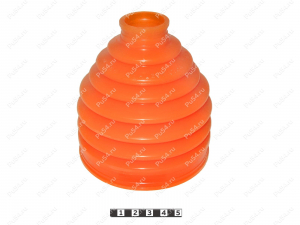 CV-joint dust boot (outer), front suspension, Código de product 2-05-003, Poliuretano, PU54/M71/naranja, Imagen №1