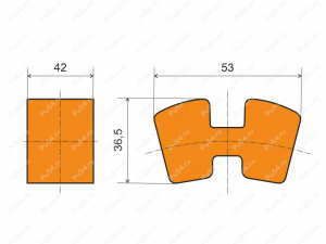 Elastic element 53x42x36, Código de product 33-01-705, Poliuretano, PU54/K87/púrpura, Imagen №2