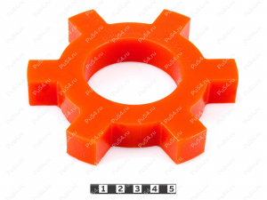 Piñón de acoplamiento elástico 135*61*20, Código de product 33-01-1232, Poliuretano, PU54/M72/оранжевый, Imagen №1