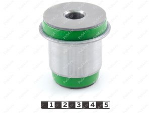 Lower control arm rear silent block, front suspension, pressed-in, Código de product 7-06-0221, Poliuretano, PU54/M80/verde, Imagen №2