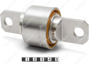 Trailing arm silent block, rear suspension (sectional), Código de product 4-26-070, Poliuretano, PU54/M71/naranja, Imagen №1