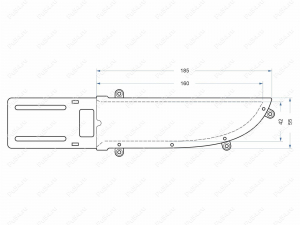 Vaina de poliuretano para hoja de hasta 160 mm con orificios de montaje, Código de product 33-17-026, Poliuretano, PU54/M71/negro, Imagen №7