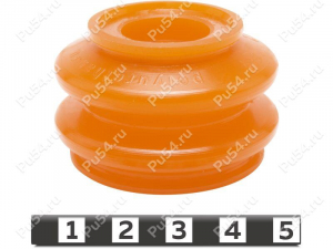 Ball-joint dust boot, front suspension, upper control arm, Código de product 3-05-012, Poliuretano, PU54/M71/naranja, Imagen №1