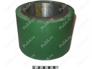 Compression roller D 128 x d 105 x H 92, Código de product 333-01-733, Poliuretano, PU54/K80/verde oscuro, Imagen №1