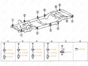 Soportes carrocerías conjunto Toyota Land Cruiser Prado 95,  04.1996- 06.1999г, Código de product 1-21-701, Poliuretano, Imagen №3