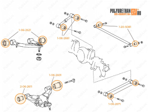 Toyota Land Cruiser 200 suspension kit, Código de product 1-21-003, Poliuretano, Imagen №3