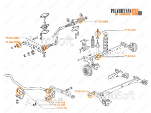 Silent blocks and bushings set for VAZ 2108 – VAZ 2109, Código de product 17-21-005, Poliuretano, Imagen №2