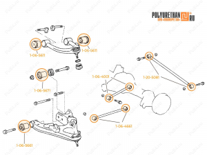 Toyota Land Cruiser 100 suspension kit, Código de product 1-21-004, Poliuretano, Imagen №3