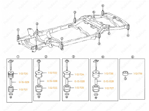 Soportes carrocerías conjunto Toyota Land Cruiser Prado 120, Lexus GX470, Código de product 1-21-704, Poliuretano, Imagen №3