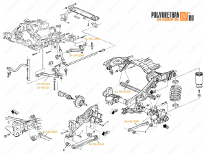 Conjunto de silent blocks para Hummer H2 (HM2), Código de product 24-21-001, Poliuretano, Imagen №2