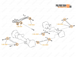 Toyota Land Cruiser 80, 81, 105 suspension kit, Código de product 1-21-006, Poliuretano, Imagen №2