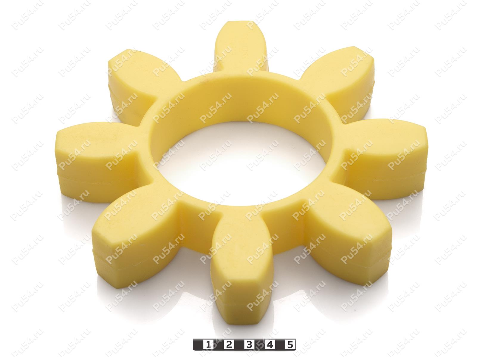 Вставка упругой муфты эластичная (звездочка) D 200 x d 98,5 x H 35, Código de product 33-01-1531, Poliuretano, PU54/M95/желтый, Imagen №1