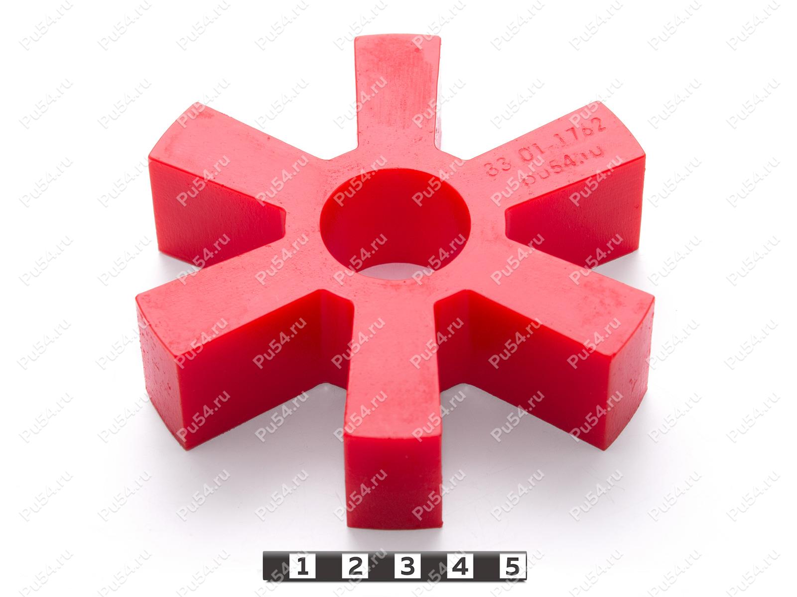 Вставка упругой муфты D110 x d30 x H29, Código de product 33-01-1762, Poliuretano, PU54/M92/красный, Imagen №1