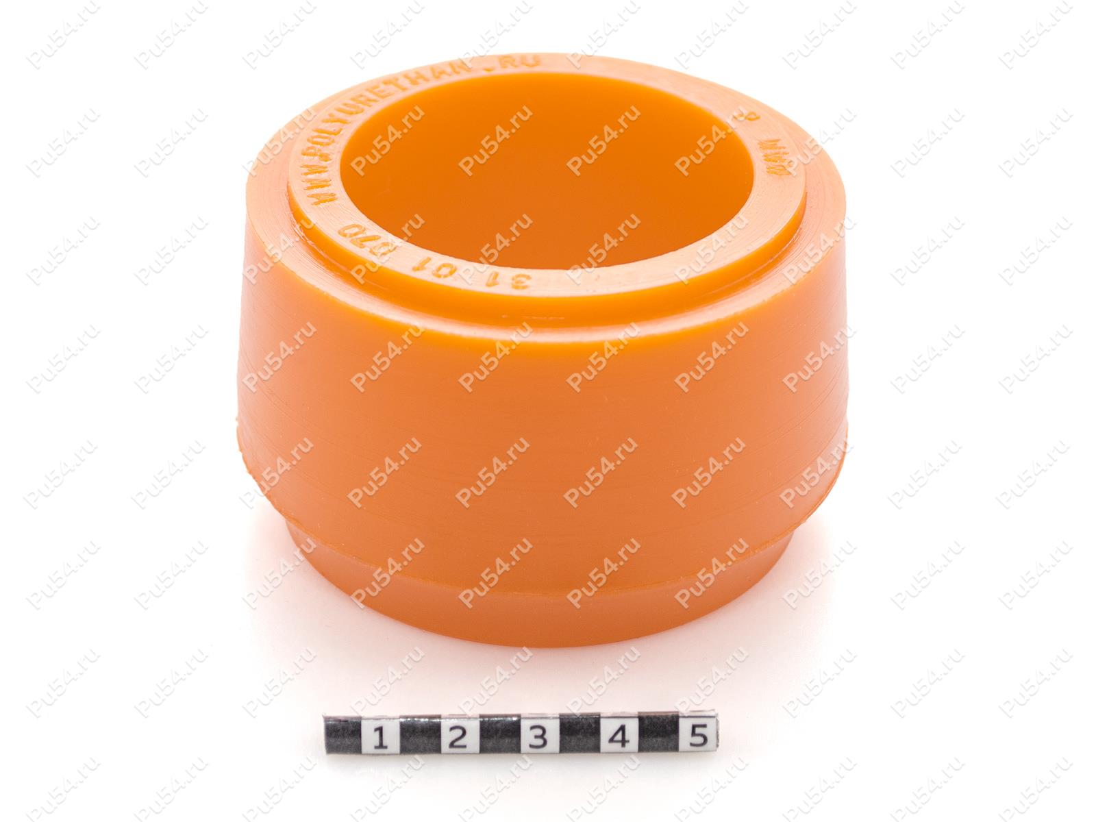 Lateral rod bushing, rear suspension LiAZ bus, Código de product 31-01-070, Poliuretano, PU54i/K72/темно-оранжевый, Imagen №1
