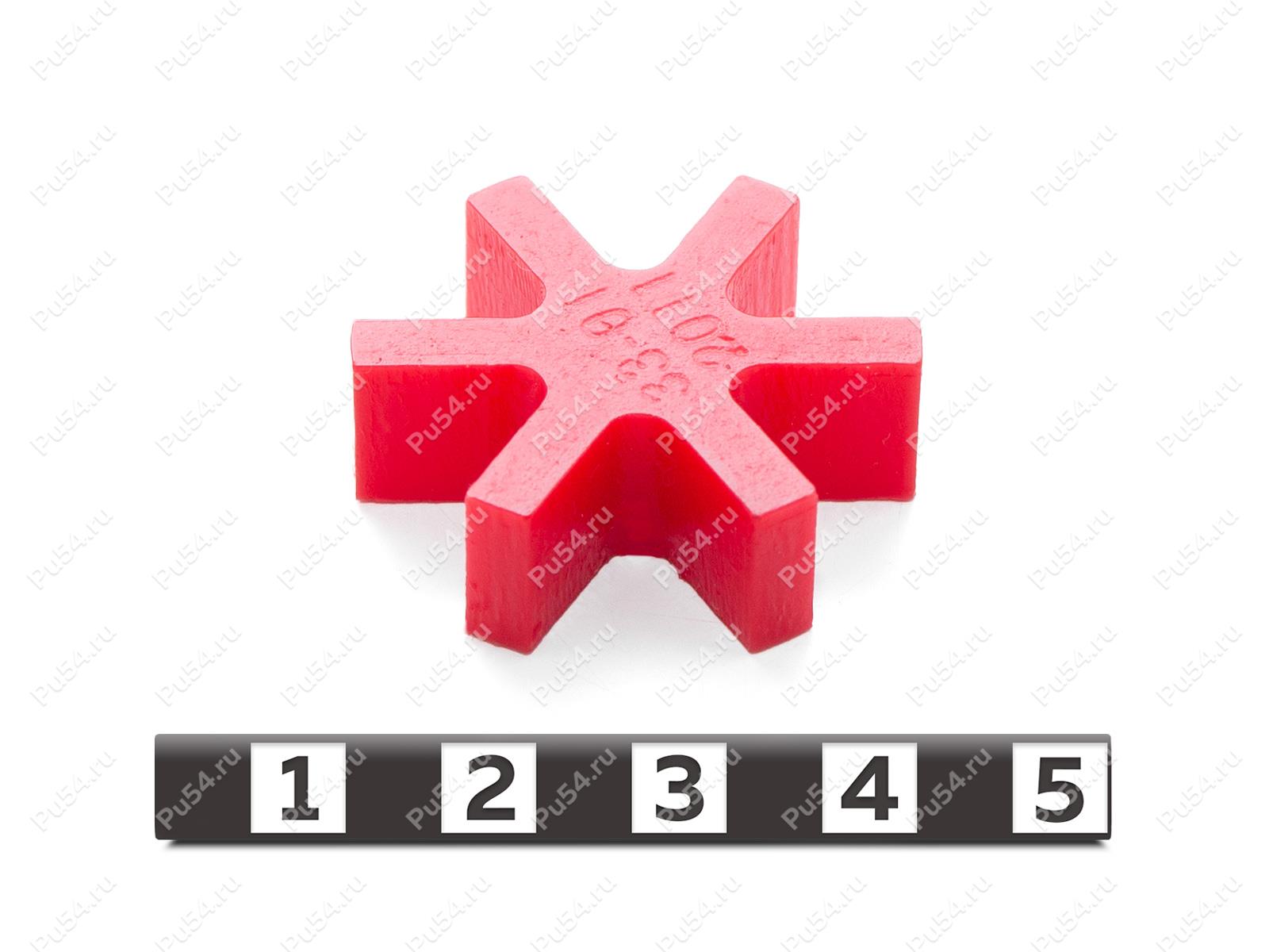 Вставка упругой муфты D31 x d12 x H10, Código de product 33-01-2011, Poliuretano, PU54/M92/красный, Imagen №1